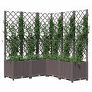 vidaXL barna polipropilén rácsos kerti ültetőláda 120 x 120 x 136 cm