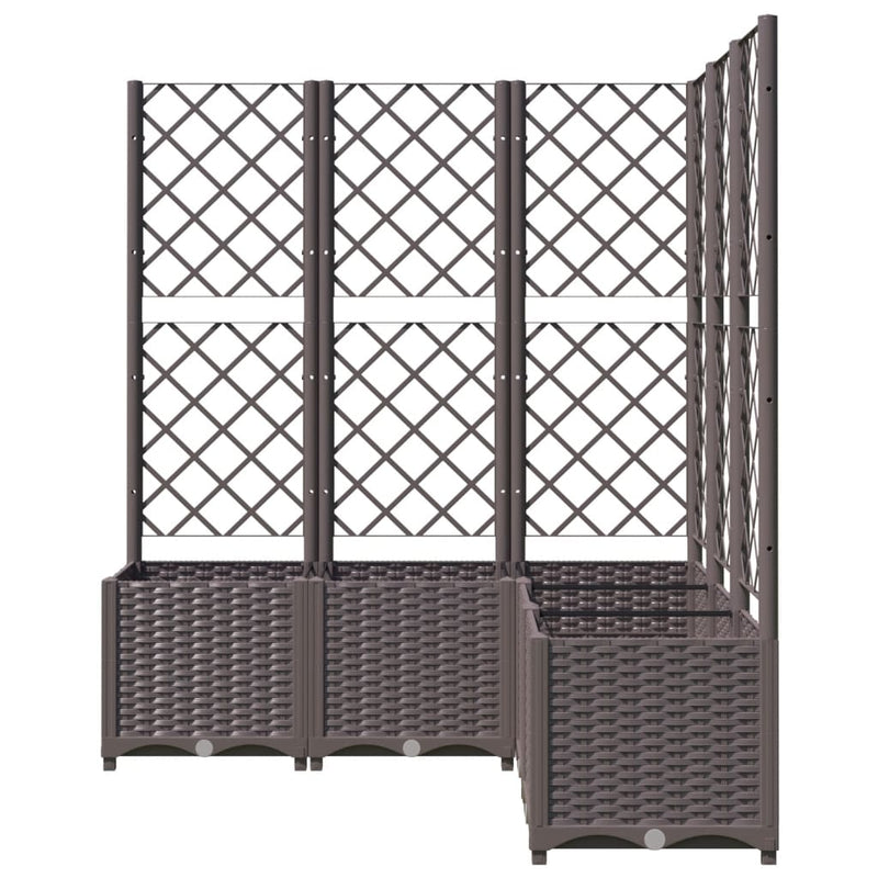 vidaXL barna polipropilén rácsos kerti ültetőláda 120 x 120 x 136 cm