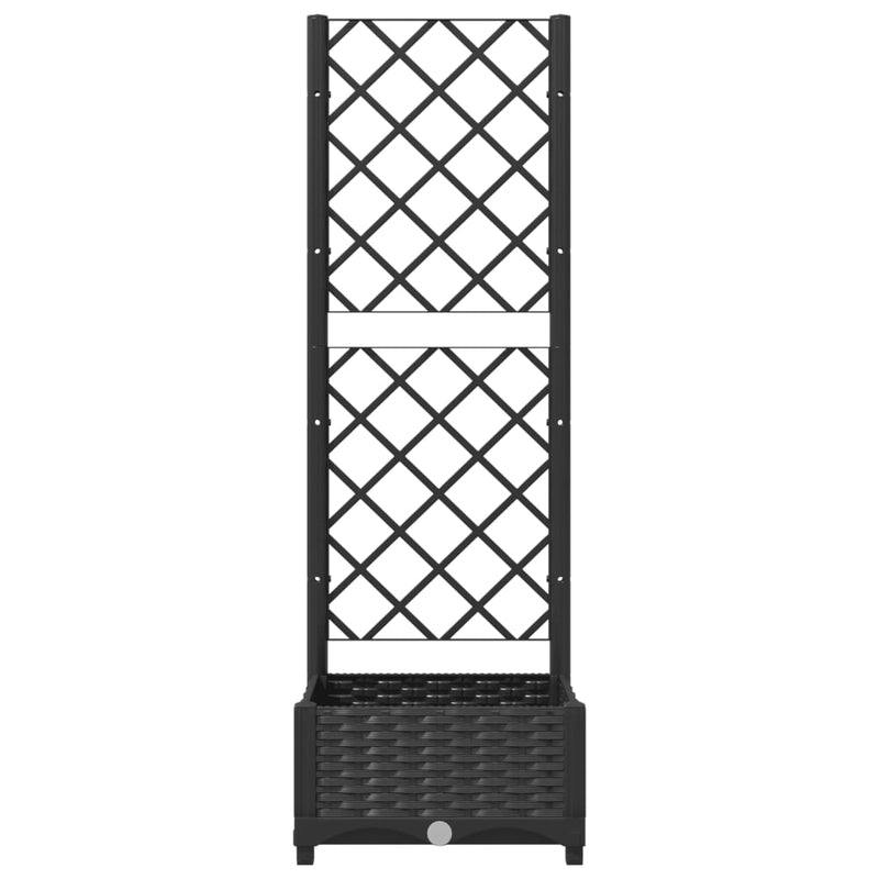 vidaXL fekete polipropilén rácsos kerti ültetőláda 40 x 40 x 121,5 cm