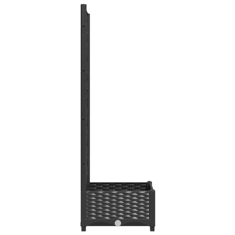 vidaXL fekete polipropilén rácsos kerti ültetőláda 40 x 40 x 121,5 cm
