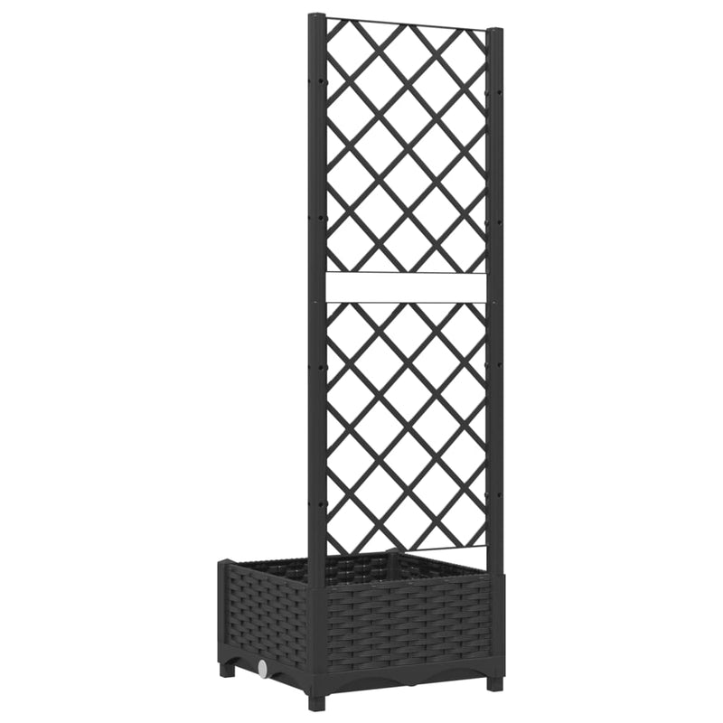 vidaXL fekete polipropilén rácsos kerti ültetőláda 40 x 40 x 121,5 cm