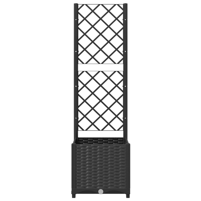 vidaXL fekete kerti virágláda ráccsal 40 x 40 x 136 cm PP