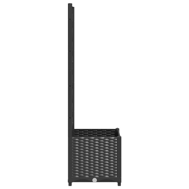 vidaXL fekete kerti virágláda ráccsal 40 x 40 x 136 cm PP