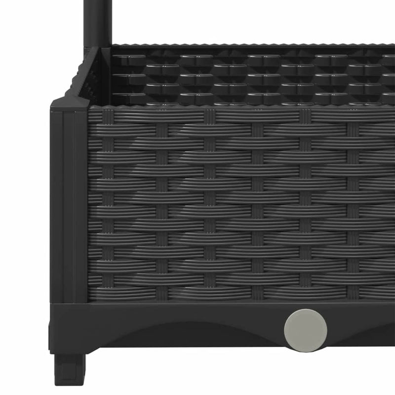 vidaXL fekete polipropilén rácsos kerti ültetőláda 80 x 40 x 121,5 cm