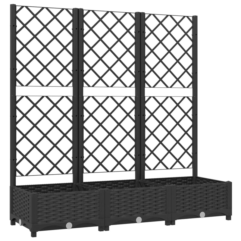 vidaXL fekete polipropilén rácsos kerti ültetőláda 120 x 40 x 121,5 cm