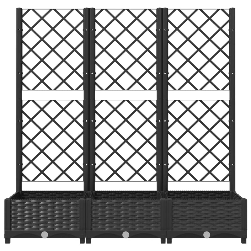 vidaXL fekete polipropilén rácsos kerti ültetőláda 120 x 40 x 121,5 cm
