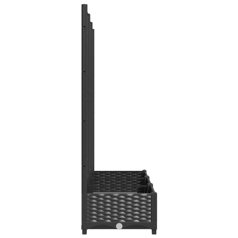 vidaXL fekete polipropilén rácsos kerti ültetőláda 120 x 40 x 121,5 cm