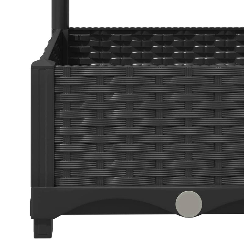 vidaXL fekete polipropilén rácsos kerti ültetőláda 120 x 40 x 121,5 cm