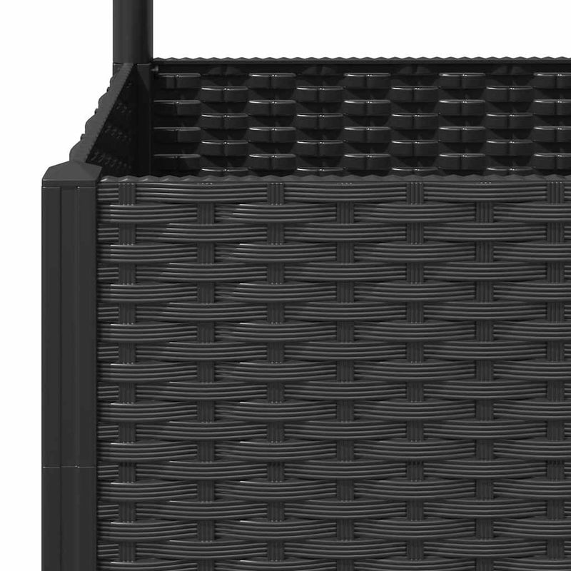 vidaXL fekete polipropilén rácsos kerti ültetőláda 80 x 80 x 136 cm