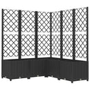 vidaXL fekete polipropilén rácsos kerti ültetőláda 120 x 120 x 136 cm