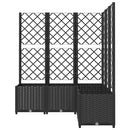 vidaXL fekete polipropilén rácsos kerti ültetőláda 120 x 120 x 136 cm