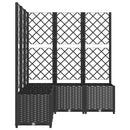 vidaXL fekete polipropilén rácsos kerti ültetőláda 120 x 120 x 136 cm