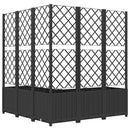 vidaXL fekete polipropilén rácsos kerti ültetőláda 120 x 120 x 136 cm