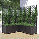 vidaXL fekete polipropilén rácsos kerti ültetőláda 120 x 120 x 136 cm