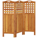 vidaXL 3 paneles tömör akácfa térelválasztó 121,5 x 2 x 115 cm