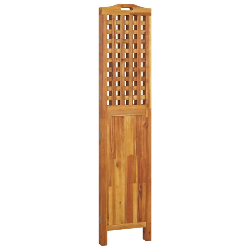 vidaXL 3 paneles tömör akácfa térelválasztó 121,5x2x180 cm