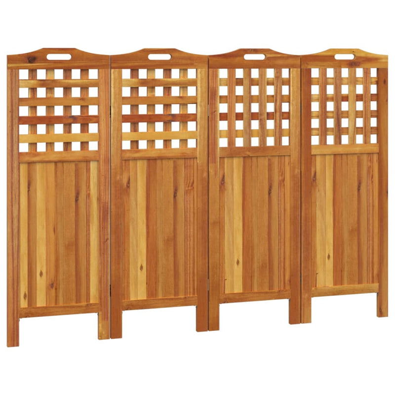 vidaXL 4 paneles tömör akácfa térelválasztó 162x2x115 cm