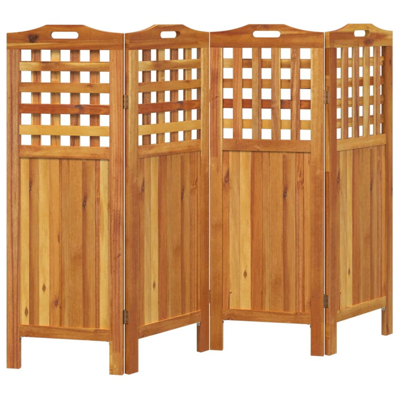 vidaXL 4 paneles tömör akácfa térelválasztó 162x2x115 cm