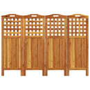 vidaXL 4 paneles tömör akácfa térelválasztó 162x2x115 cm