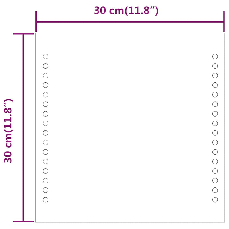 vidaXL LED-es fürdőszobatükör 30x30 cm