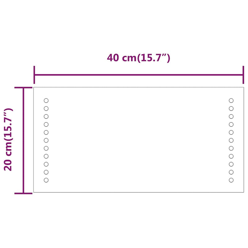 vidaXL LED-es fürdőszobatükör 40 x 20 cm