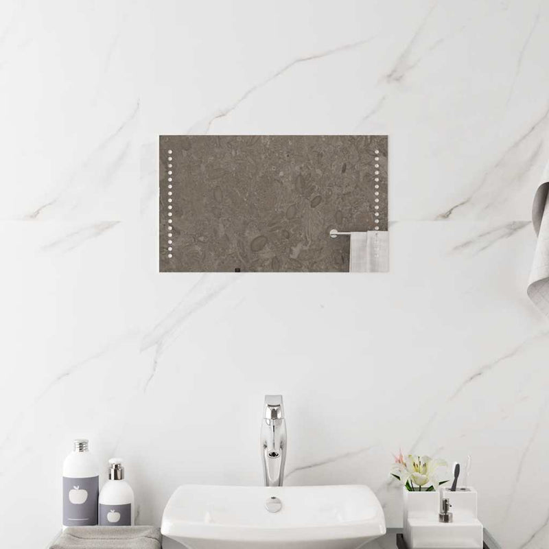 vidaXL LED-es fürdőszobatükör 50x30 cm