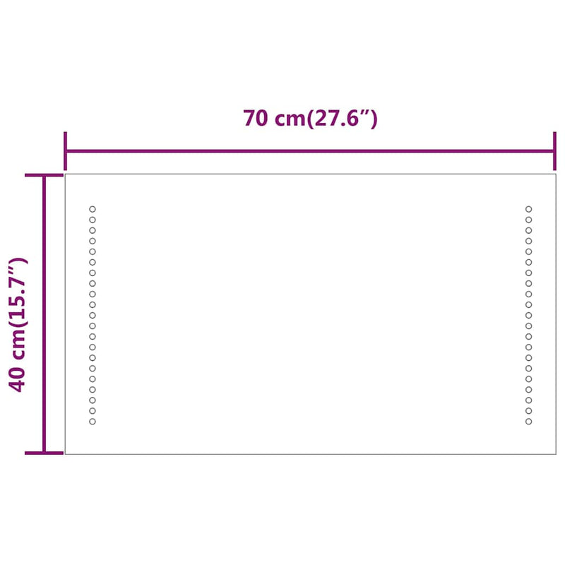 vidaXL LED-es fürdőszobatükör 70x40 cm