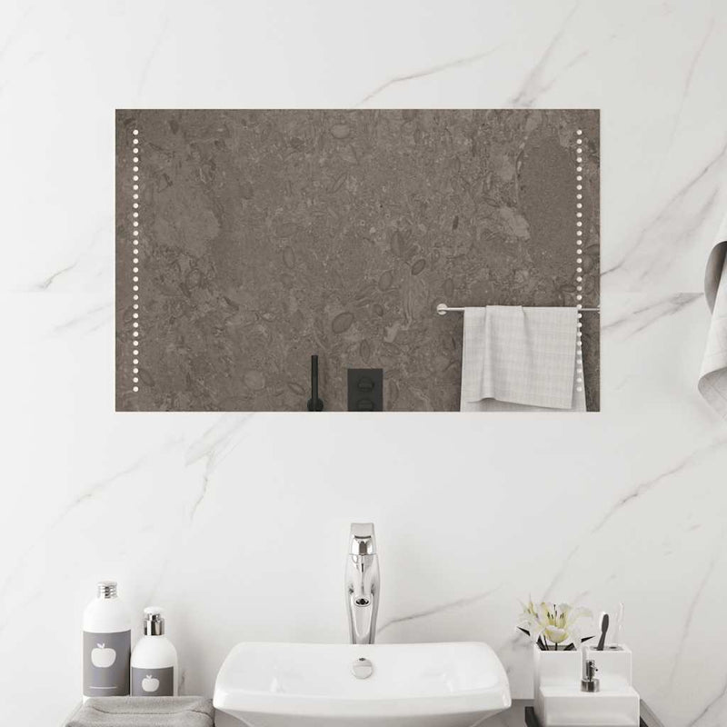 vidaXL LED-es fürdőszobatükör 80 x 50 cm