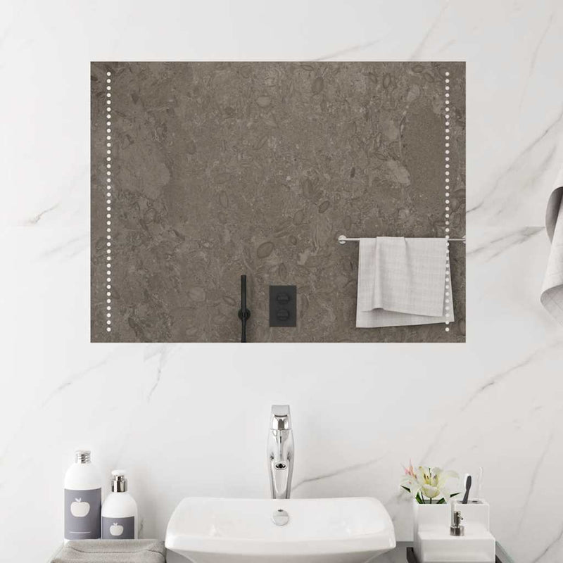 vidaXL LED-es fürdőszobatükör 80x60 cm