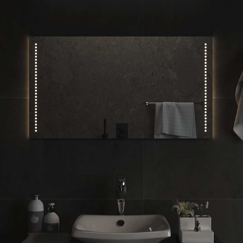 vidaXL LED-es fürdőszobatükör 90x50 cm