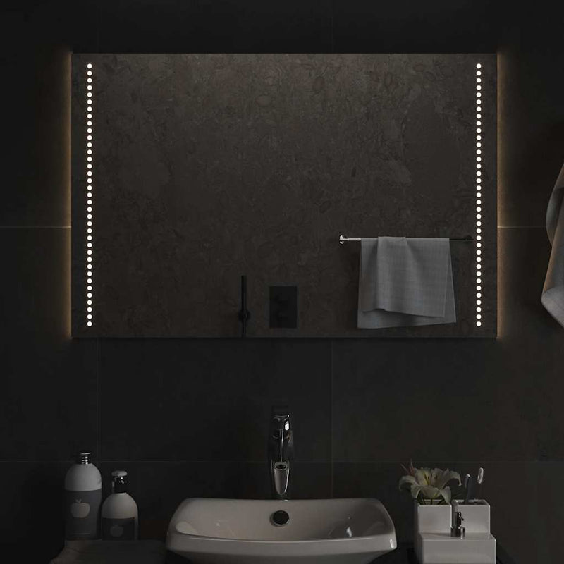 vidaXL LED-es fürdőszobatükör 90x60 cm
