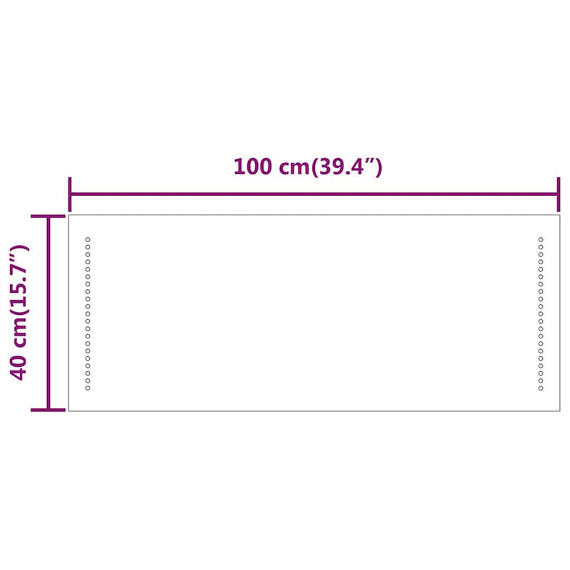 vidaXL LED-es fürdőszobatükör 100x40cm