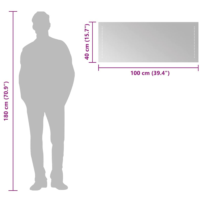 vidaXL LED-es fürdőszobatükör 100x40cm