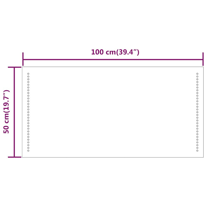 vidaXL LED-es fürdőszobatükör 100x50 cm
