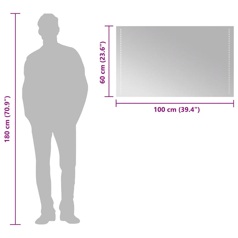 vidaXL LED-es fürdőszobatükör 100x60 cm