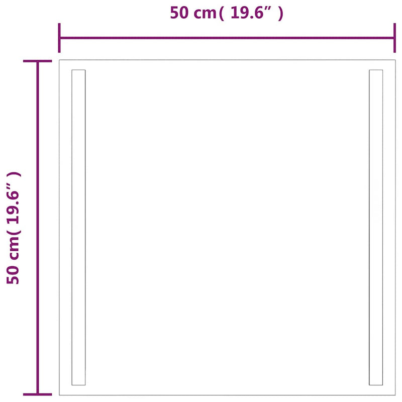 vidaXL LED-es fürdőszobatükör 50x50 cm