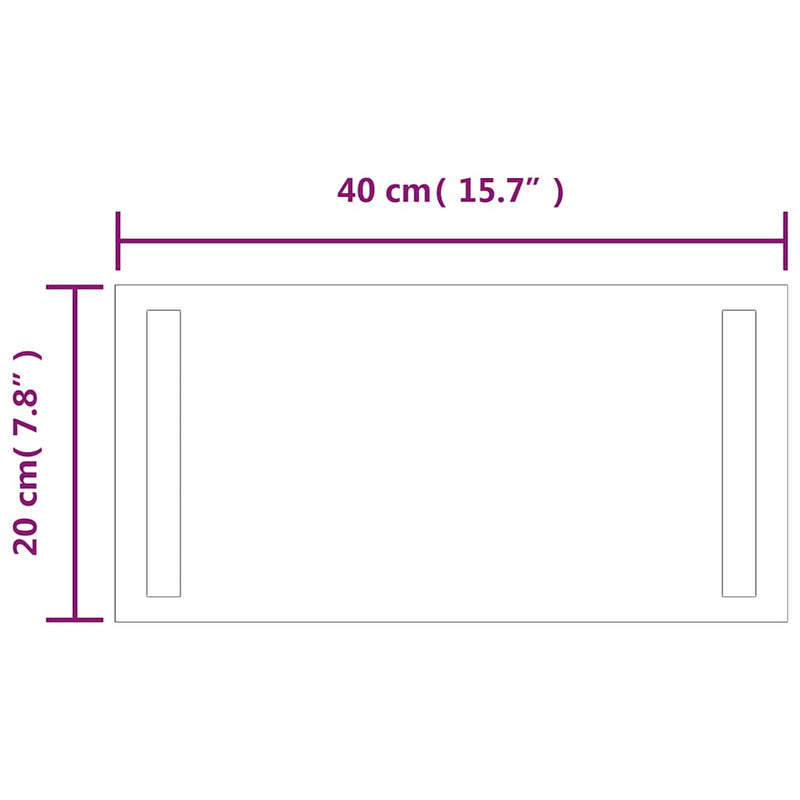 vidaXL LED-es fürdőszobatükör 40 x 20 cm