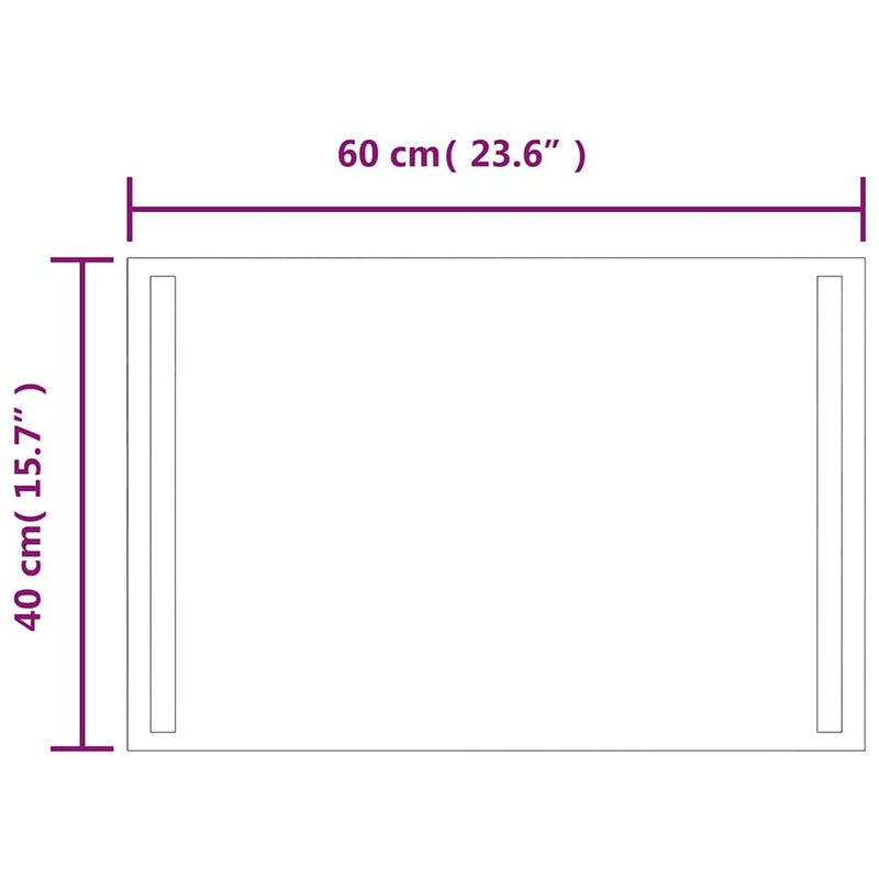 vidaXL LED-es fürdőszobatükör 60x40 cm