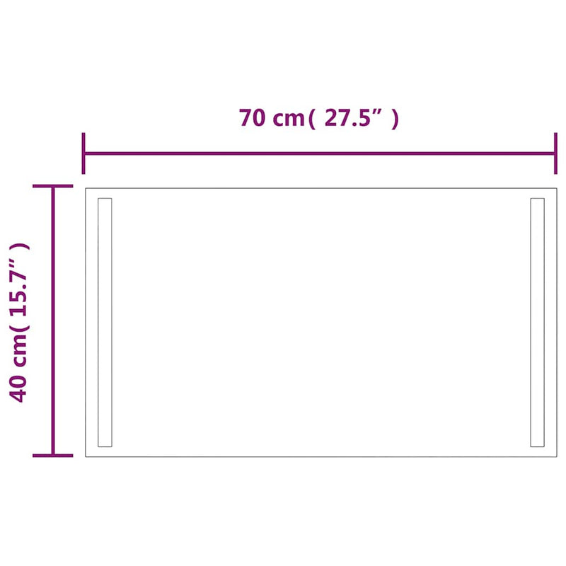 vidaXL LED-es fürdőszobatükör 70x40 cm