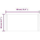 vidaXL LED-es fürdőszobatükör 80 x 40 cm