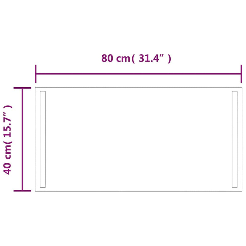 vidaXL LED-es fürdőszobatükör 80 x 40 cm