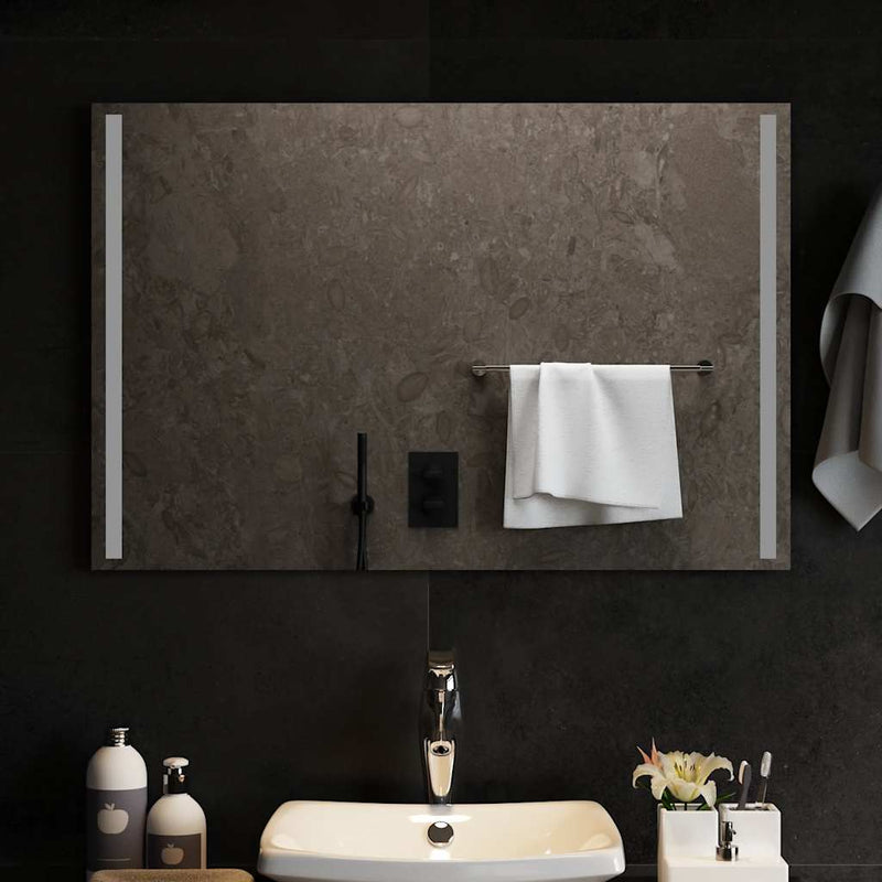 vidaXL LED-es fürdőszobatükör 90x60 cm
