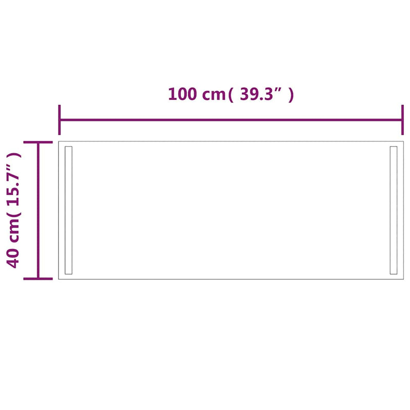 vidaXL LED-es fürdőszobatükör 100x40cm