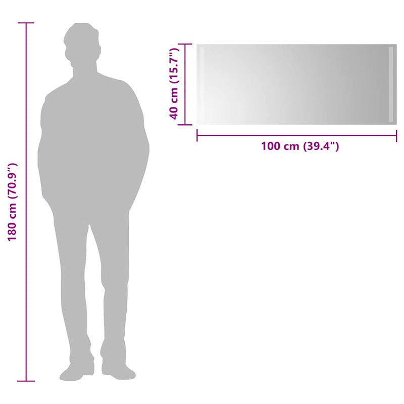 vidaXL LED-es fürdőszobatükör 100x40cm
