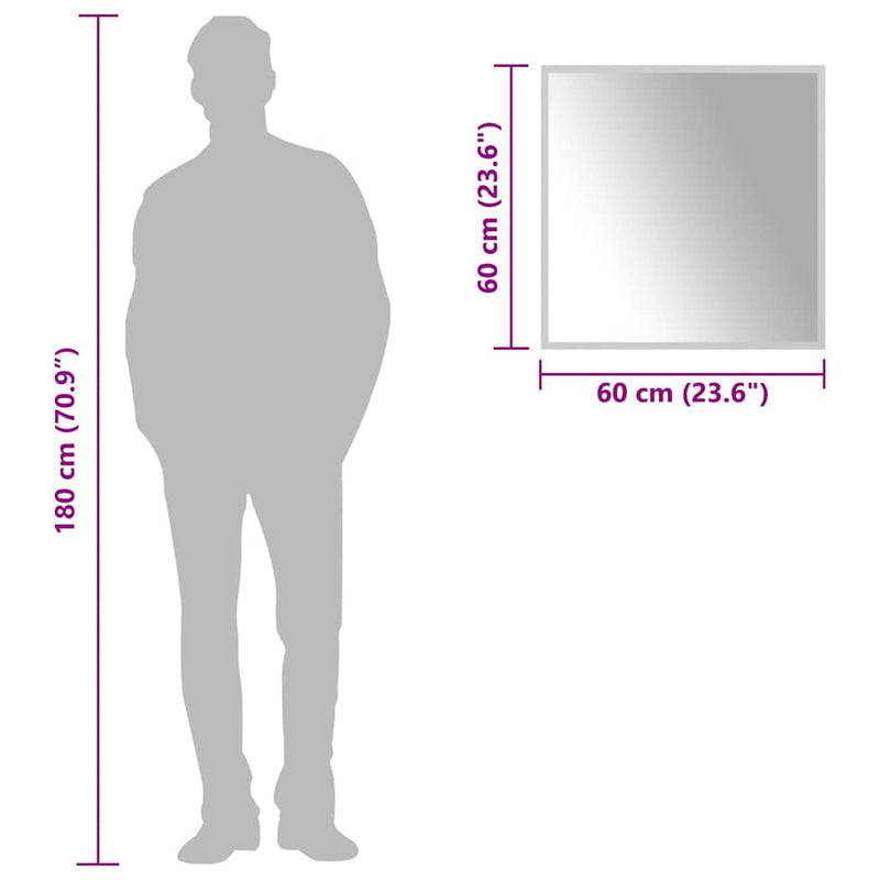 vidaXL LED-es fürdőszobatükör 60x60 cm