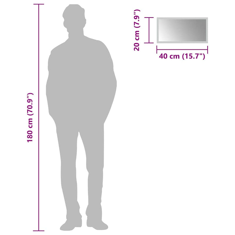 vidaXL LED-es fürdőszobatükör 40 x 20 cm