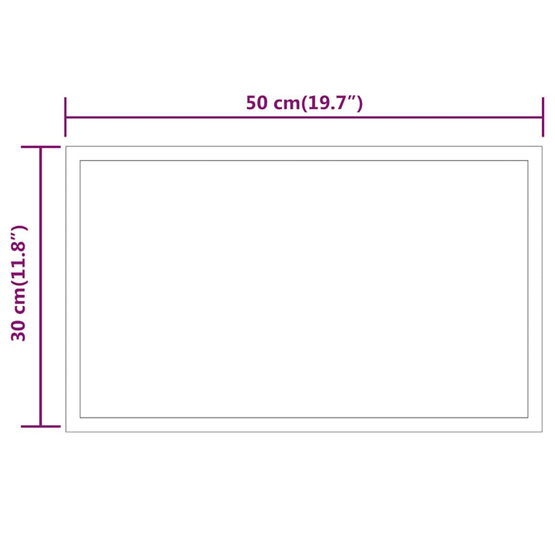 vidaXL LED-es fürdőszobatükör 50x30 cm