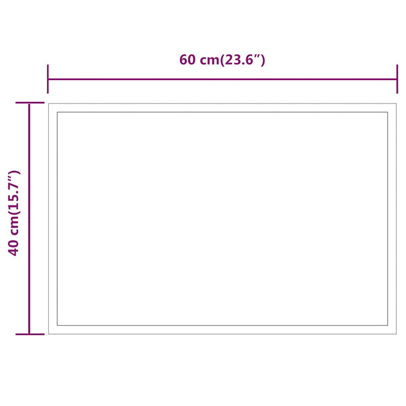 vidaXL LED-es fürdőszobatükör 60x40 cm