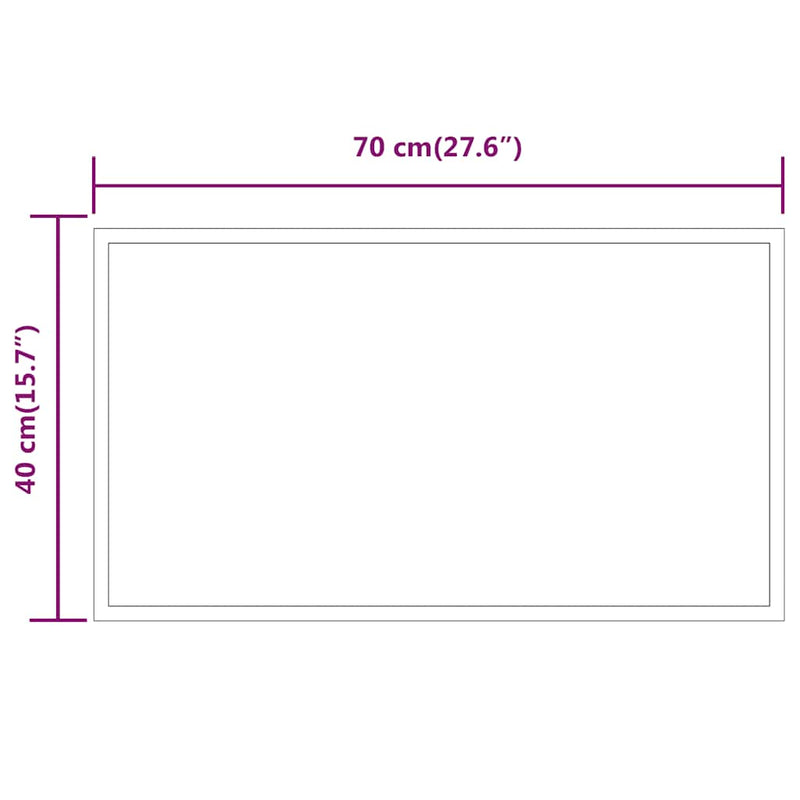 vidaXL LED-es fürdőszobatükör 70x40 cm