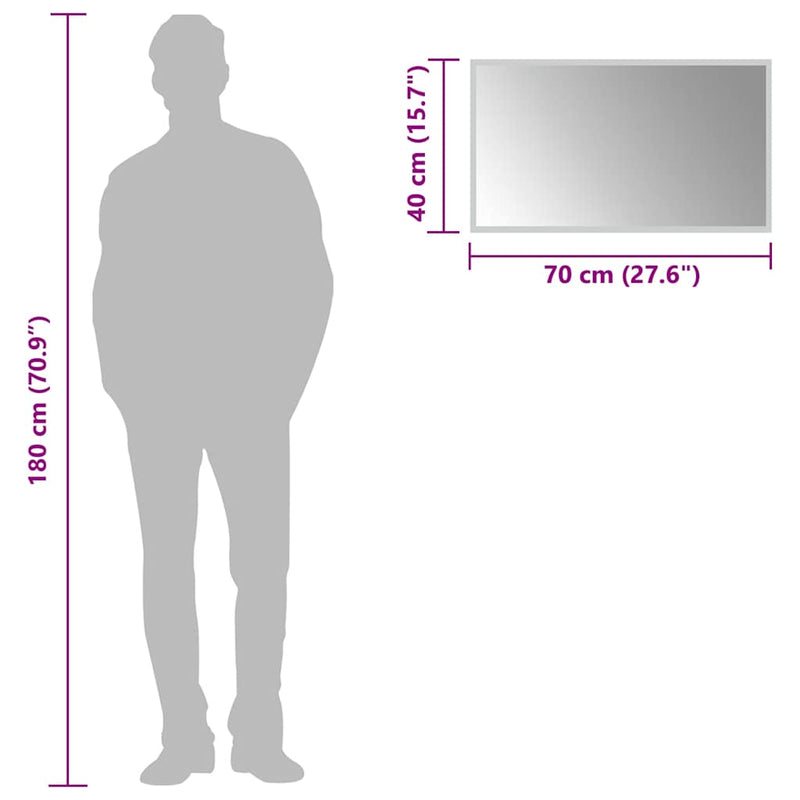 vidaXL LED-es fürdőszobatükör 70x40 cm